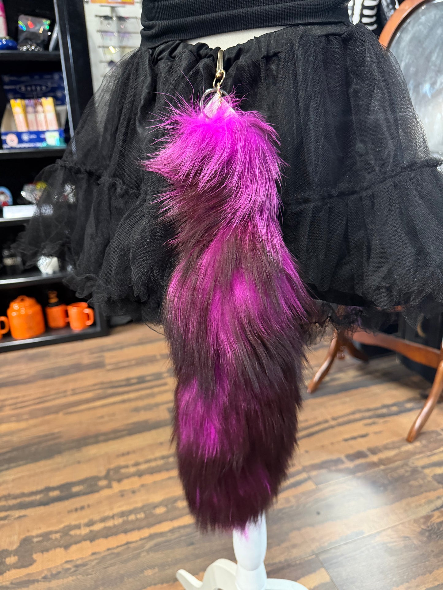 Silver Fox Tails – Real with Clips Attached (Natural & Dyed Variants)