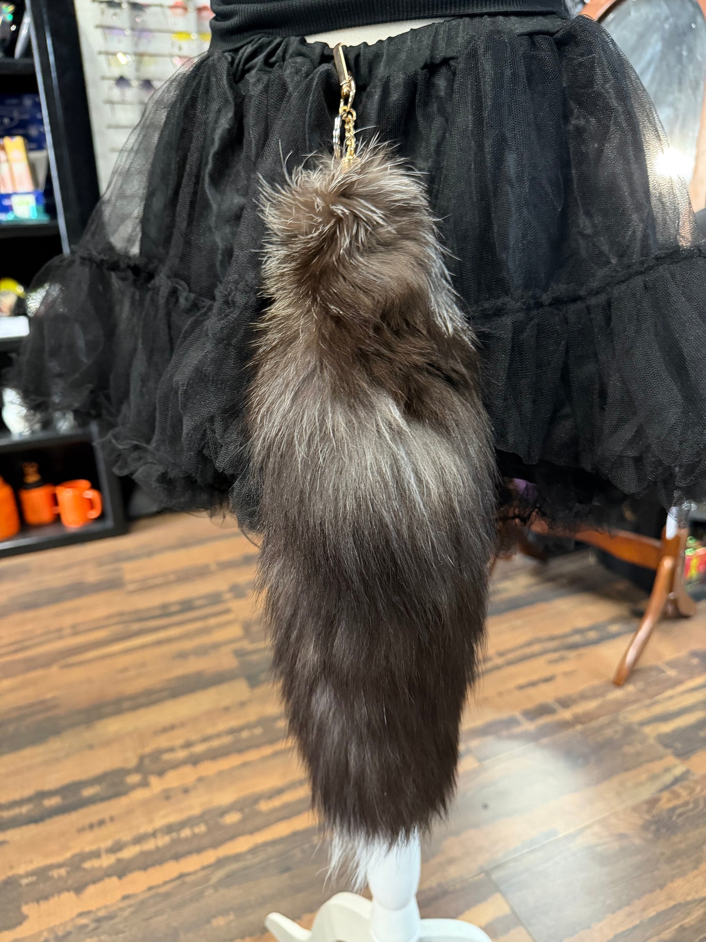 Silver Fox Tails – Real with Clips Attached (Natural & Dyed Variants)