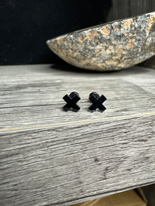 Stainless Steel "X" Stud Earrings