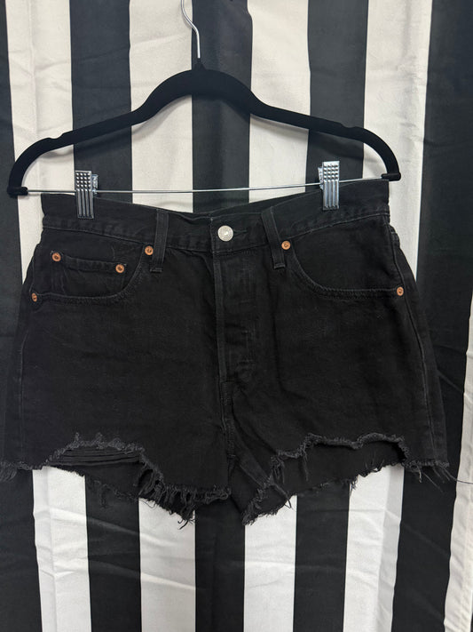 Levi's Black Distressed Shorts- Waist 28