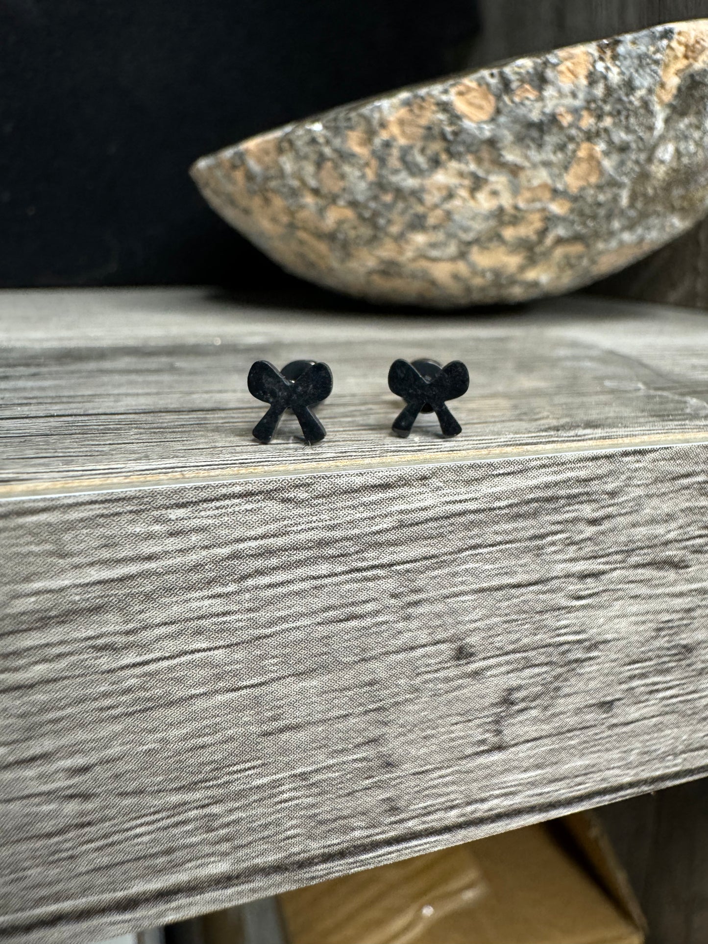 Stainless Steel Bow Stud Earrings