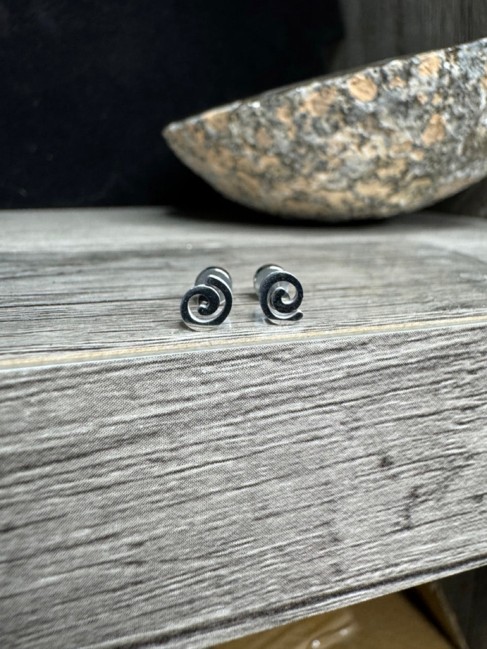 Stainless Steel Spiral Stud Earrings