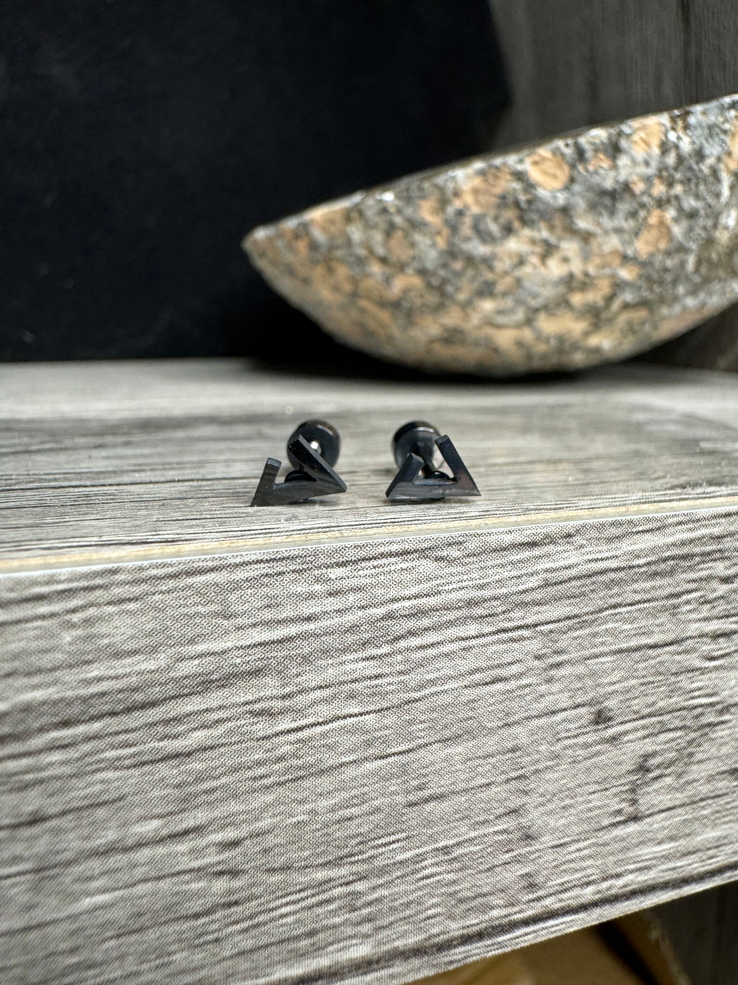 Stainless Steel Broken Triangle Stud Earrings