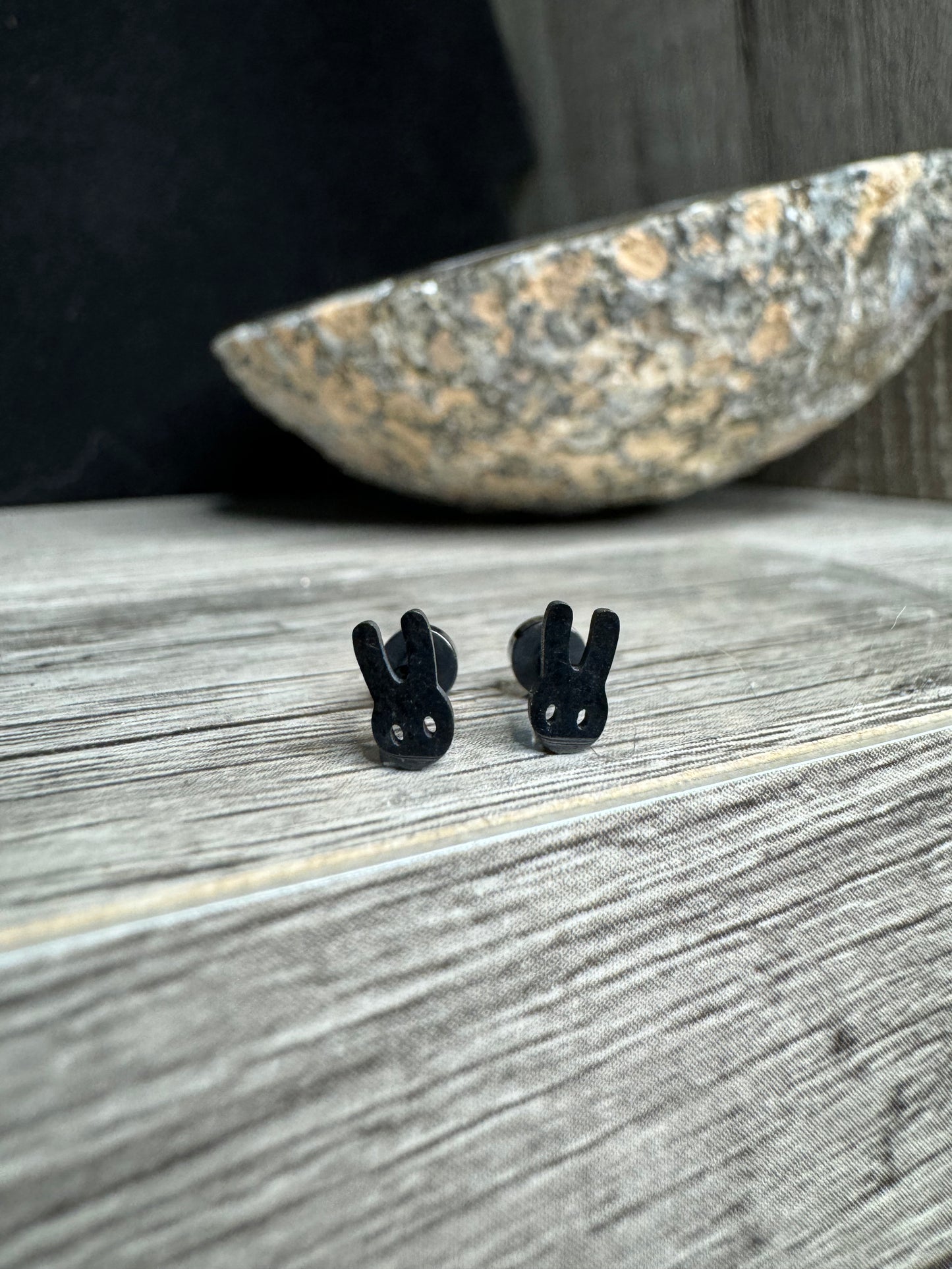 Stainless Steel Bunny Stud Earrings