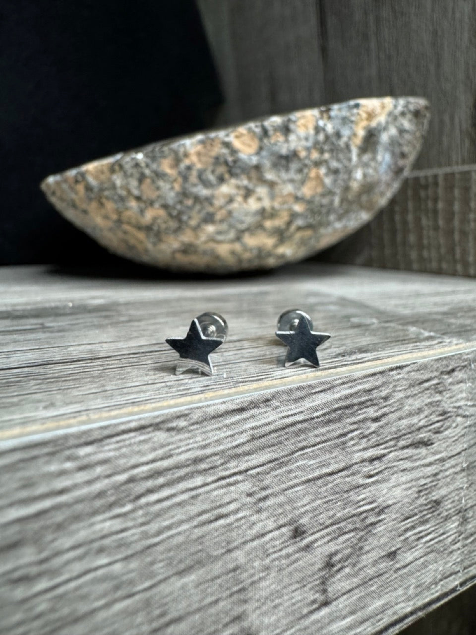 Stainless Steel Star Stud Earrings