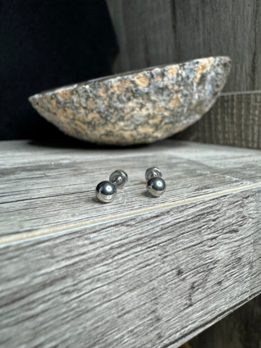 Stainless Steel Ball Stud Earrings