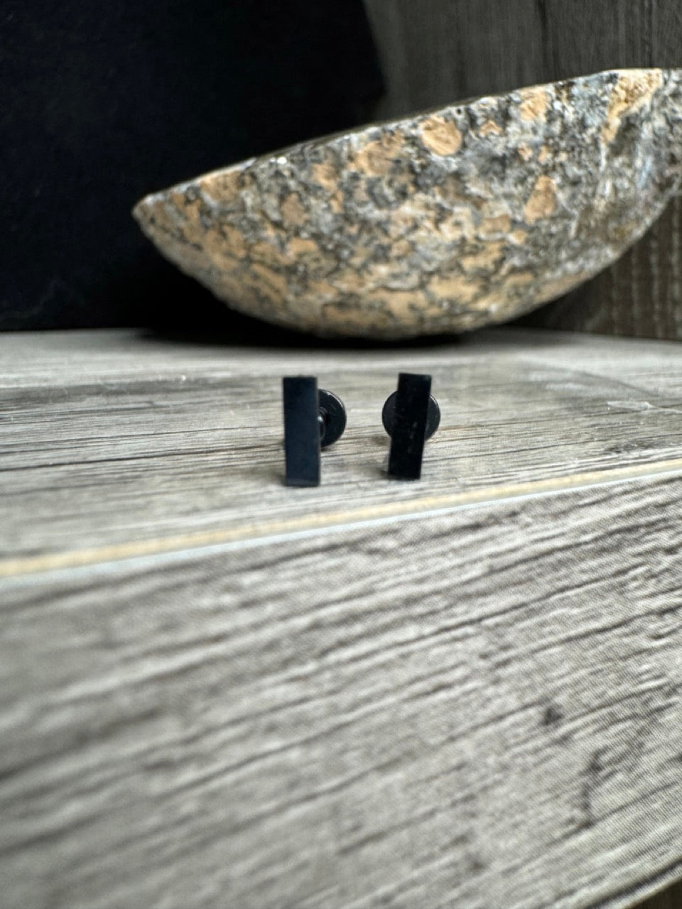 Stainless Steel Single Bar Stud Earrings