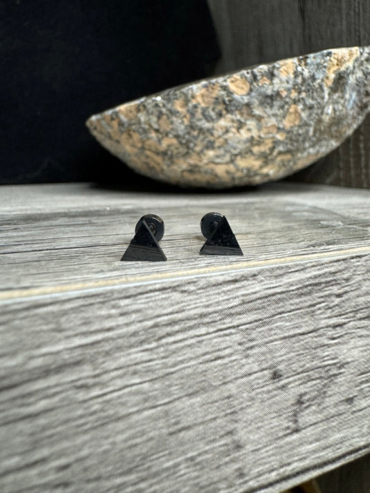 Stainless Steel Solid Triangle Stud Earrings