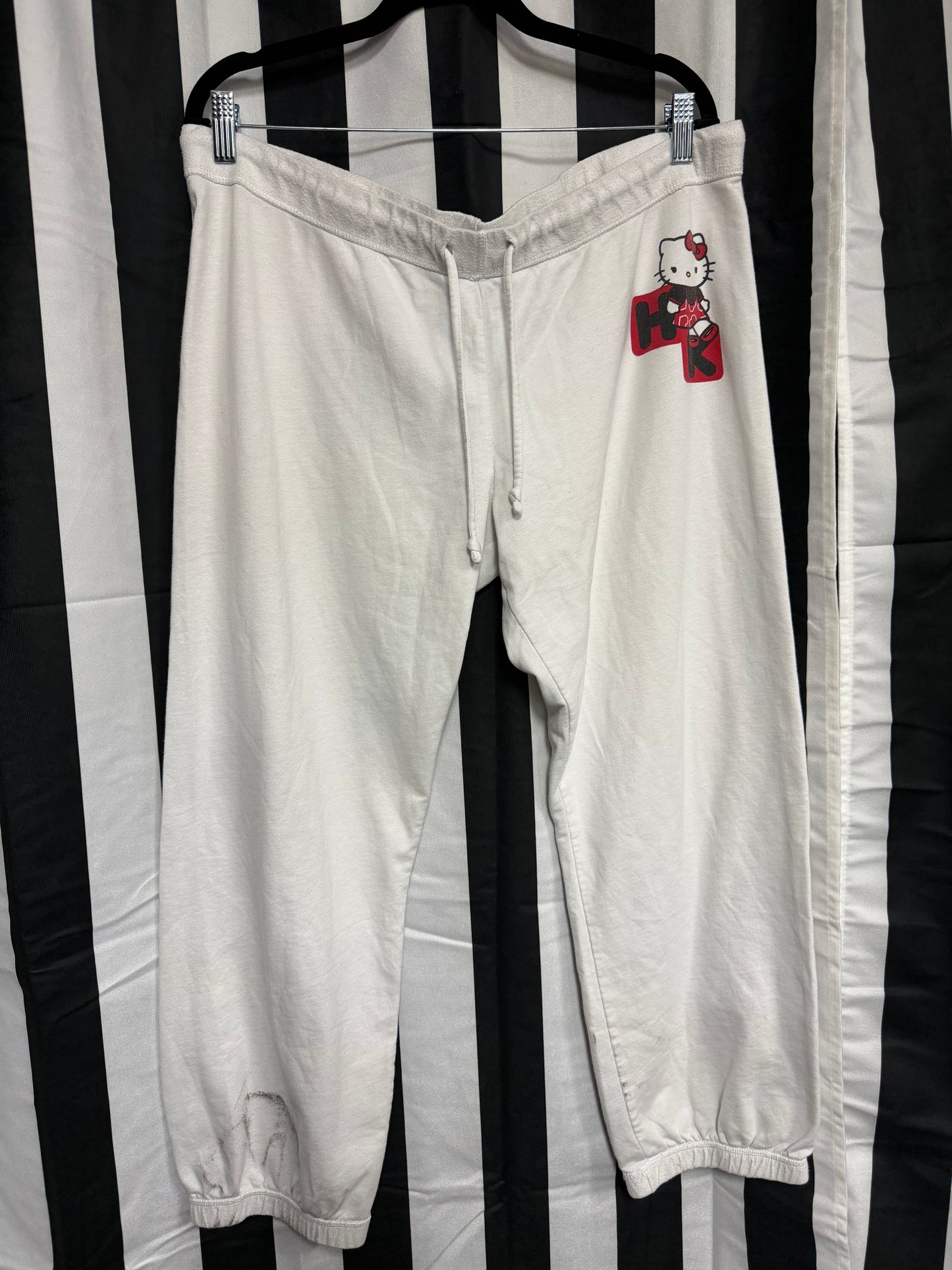 2011 Y2K -Hello Kitty White Sweatpants- Size XXL