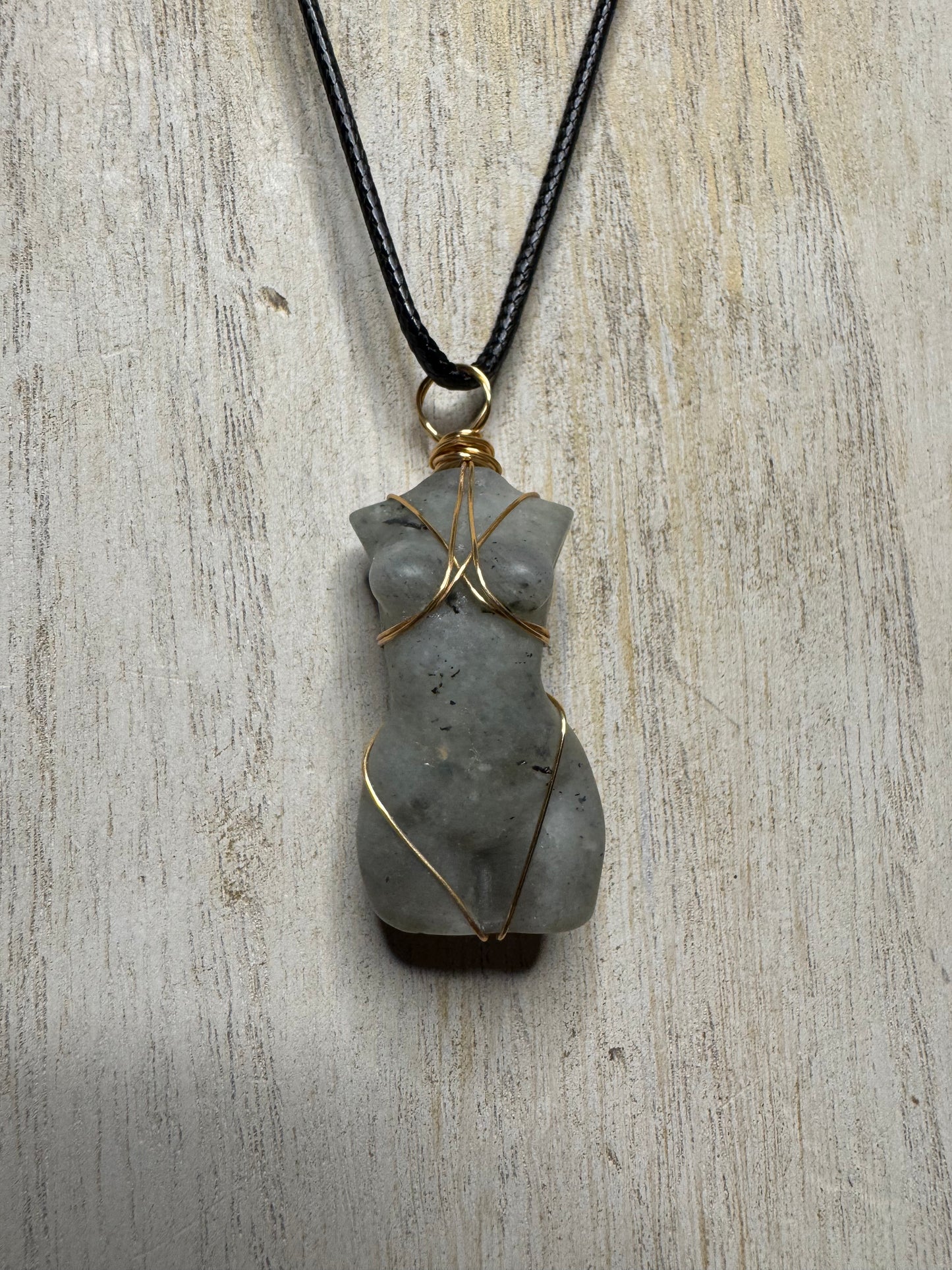 Natural Stone Art Deco Goddess Necklaces