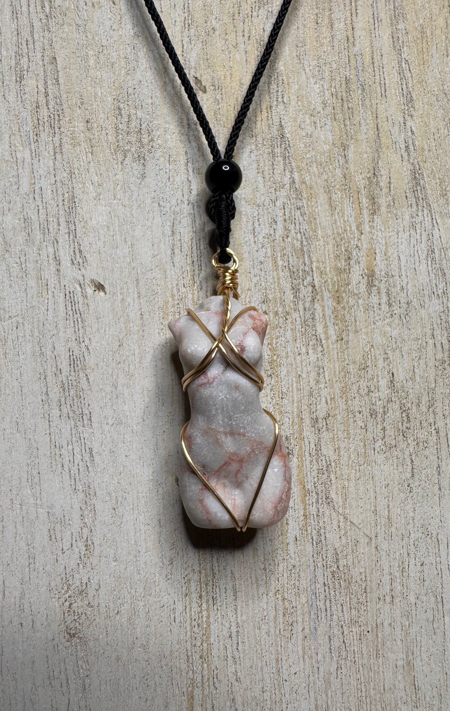 Natural Stone Art Deco Goddess Necklaces