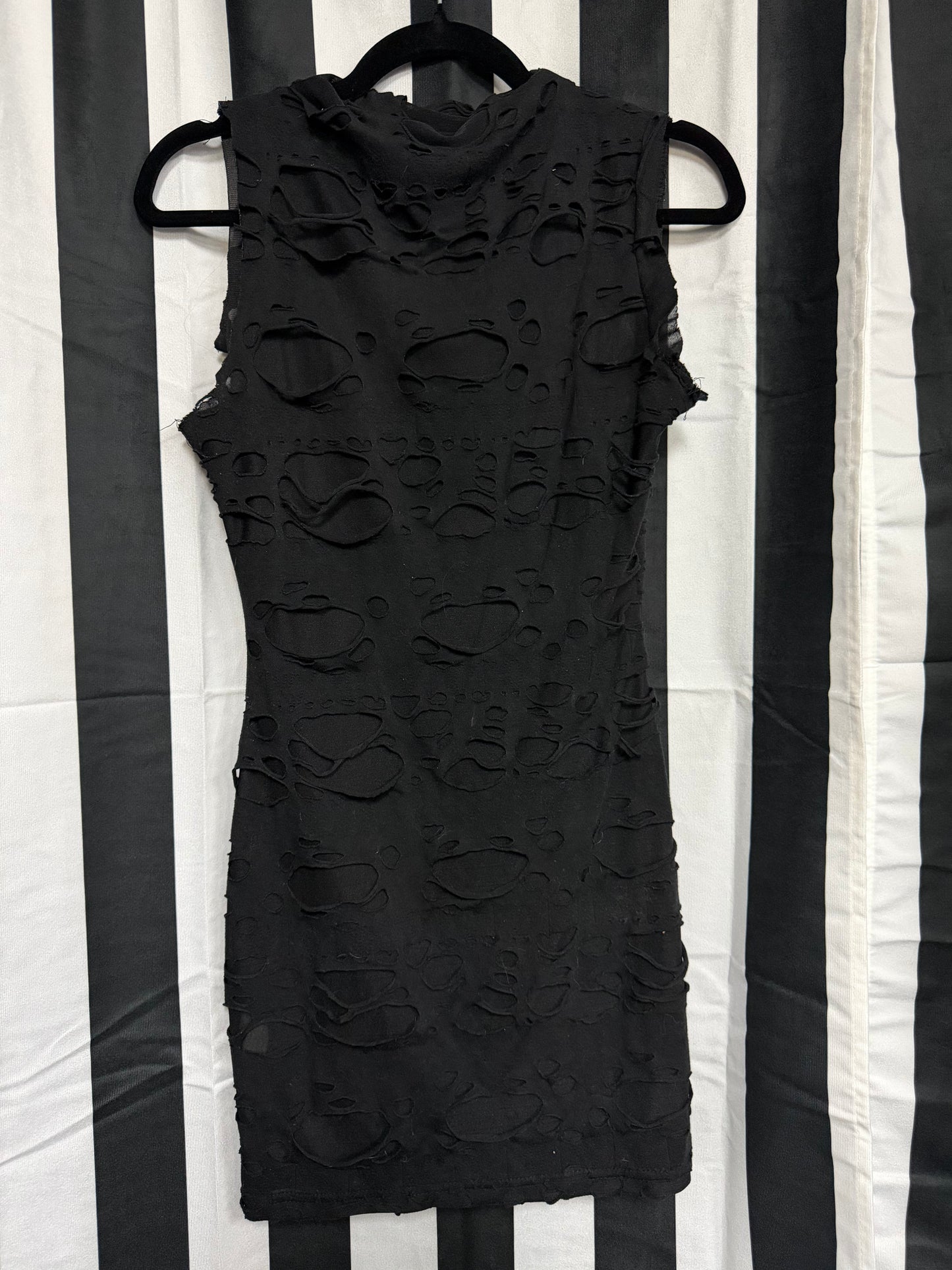 Black Distressed Dress- Size Large