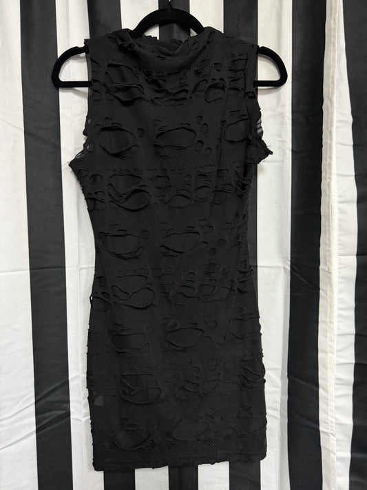 Black Distressed Dress- Size Large
