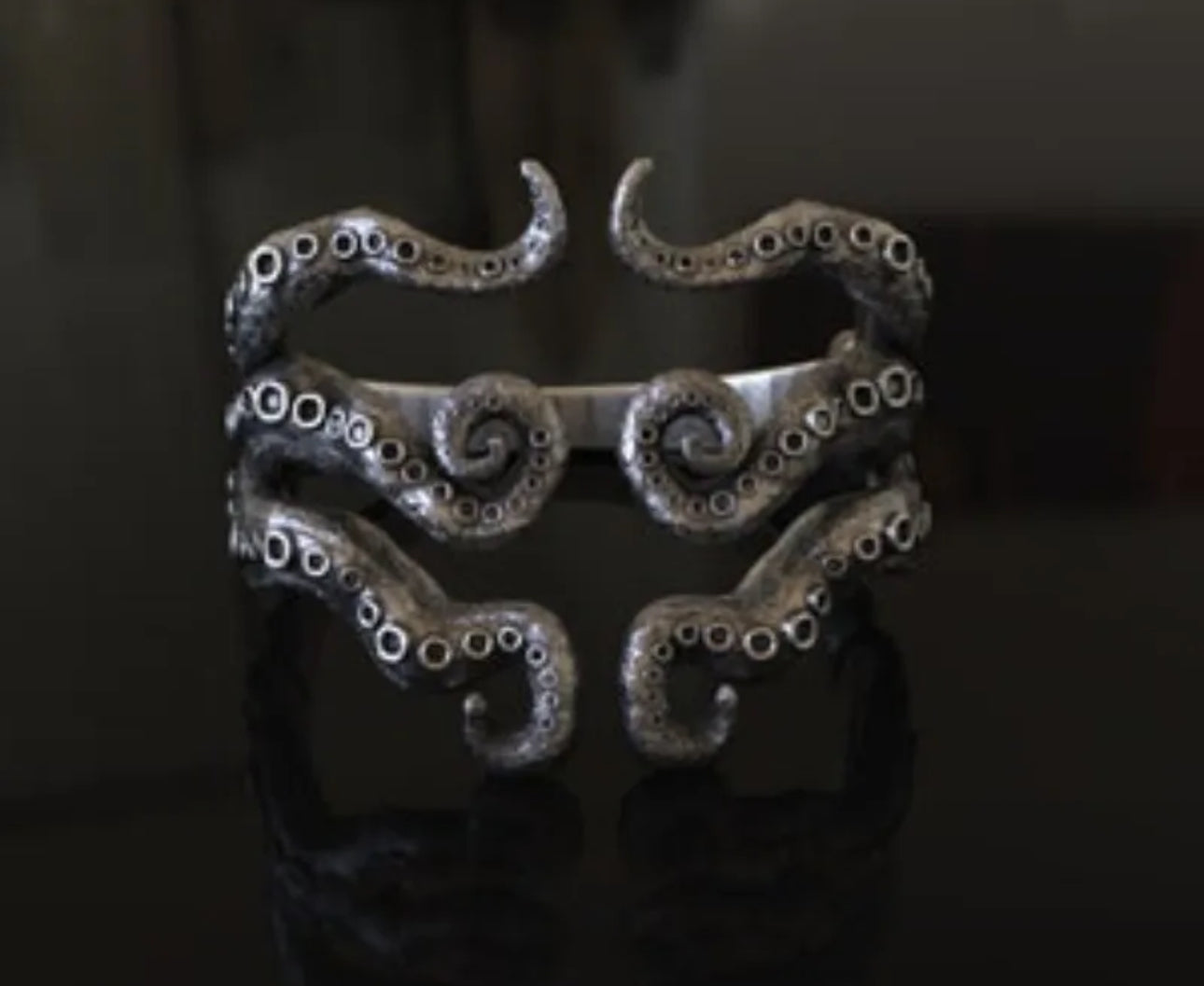 Gothic Octopus Adjustable Ring