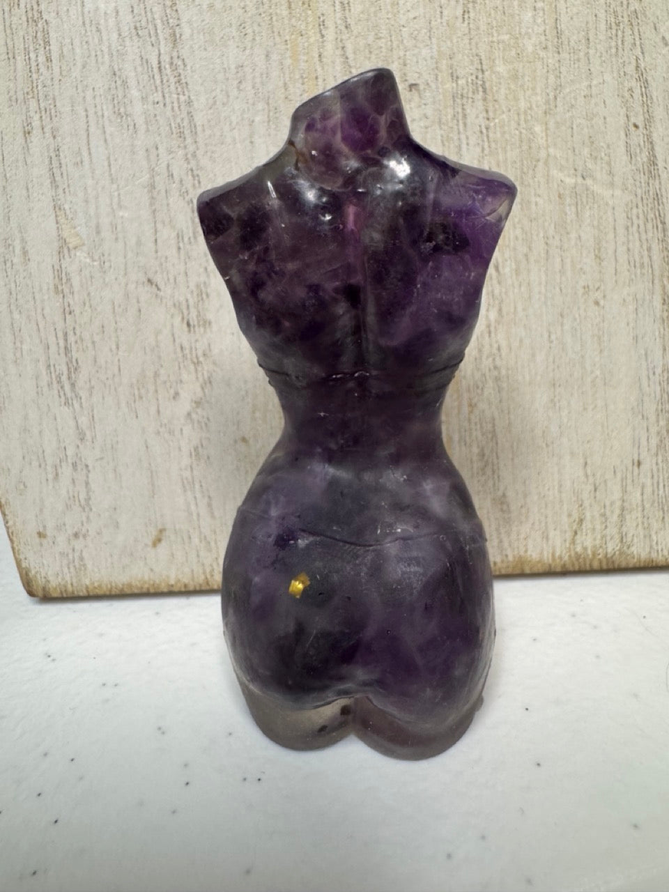 2.75" Resin-cast Natural Stone Female Torso — Amethyst