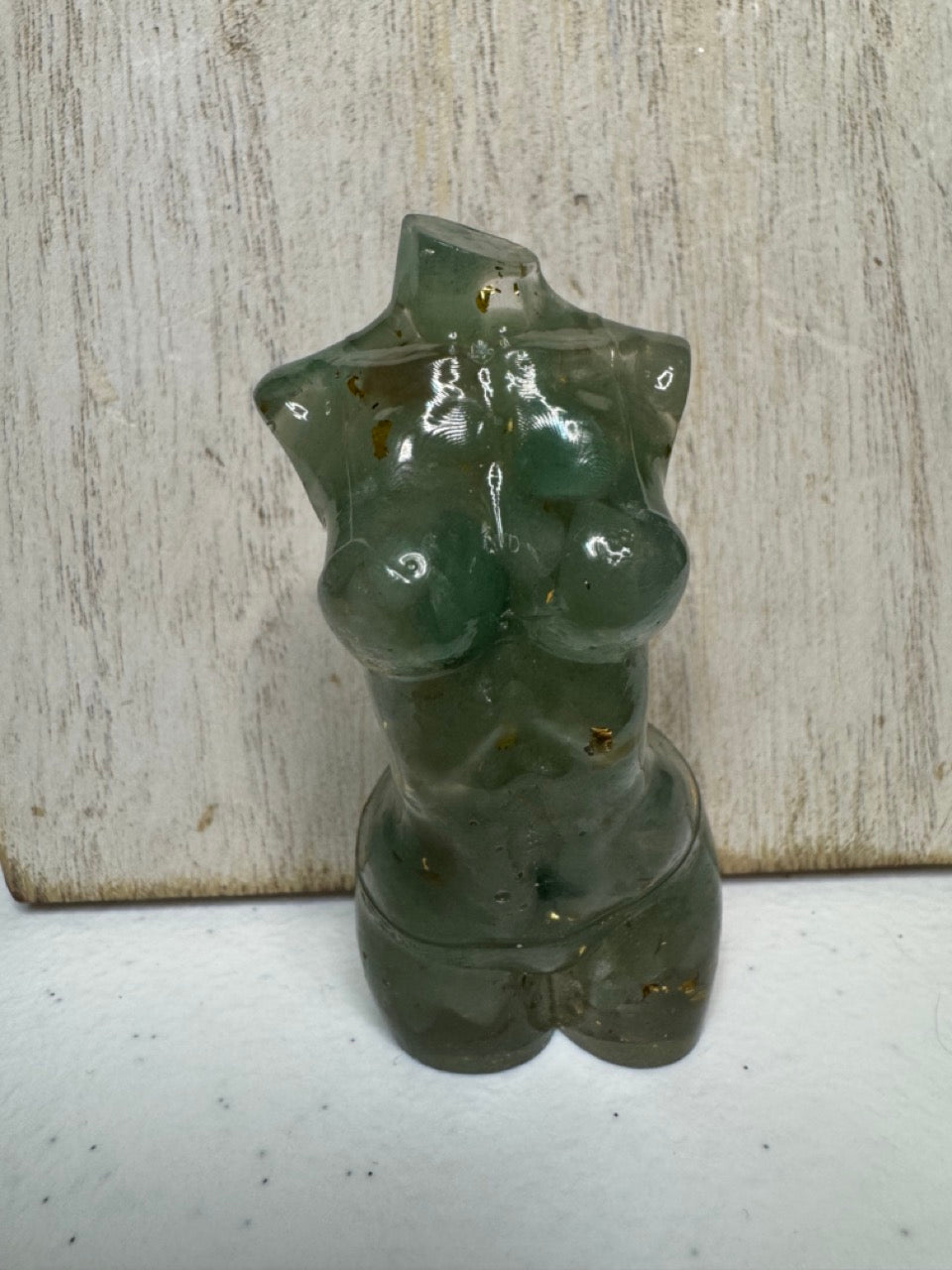 2.75" Resin-cast Natural Stone Female Torso — Green Aventurine