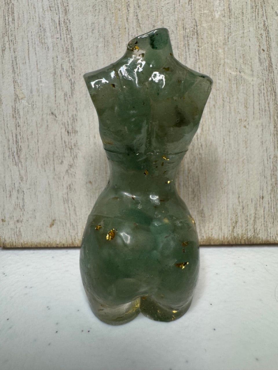 2.75" Resin-cast Natural Stone Female Torso — Green Aventurine