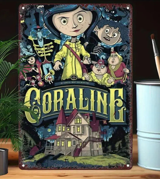 Coraline Metal Tin Signs 8" x 11"