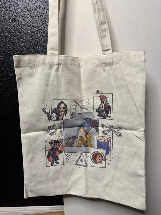 Coraline Canvas Tote Bag 15.35 x 13.38 inches