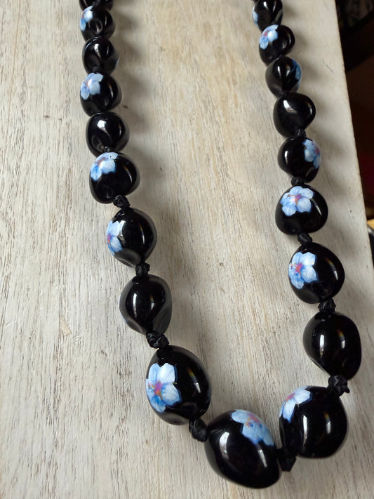 Long Chunky Floral Ribbon Necklace