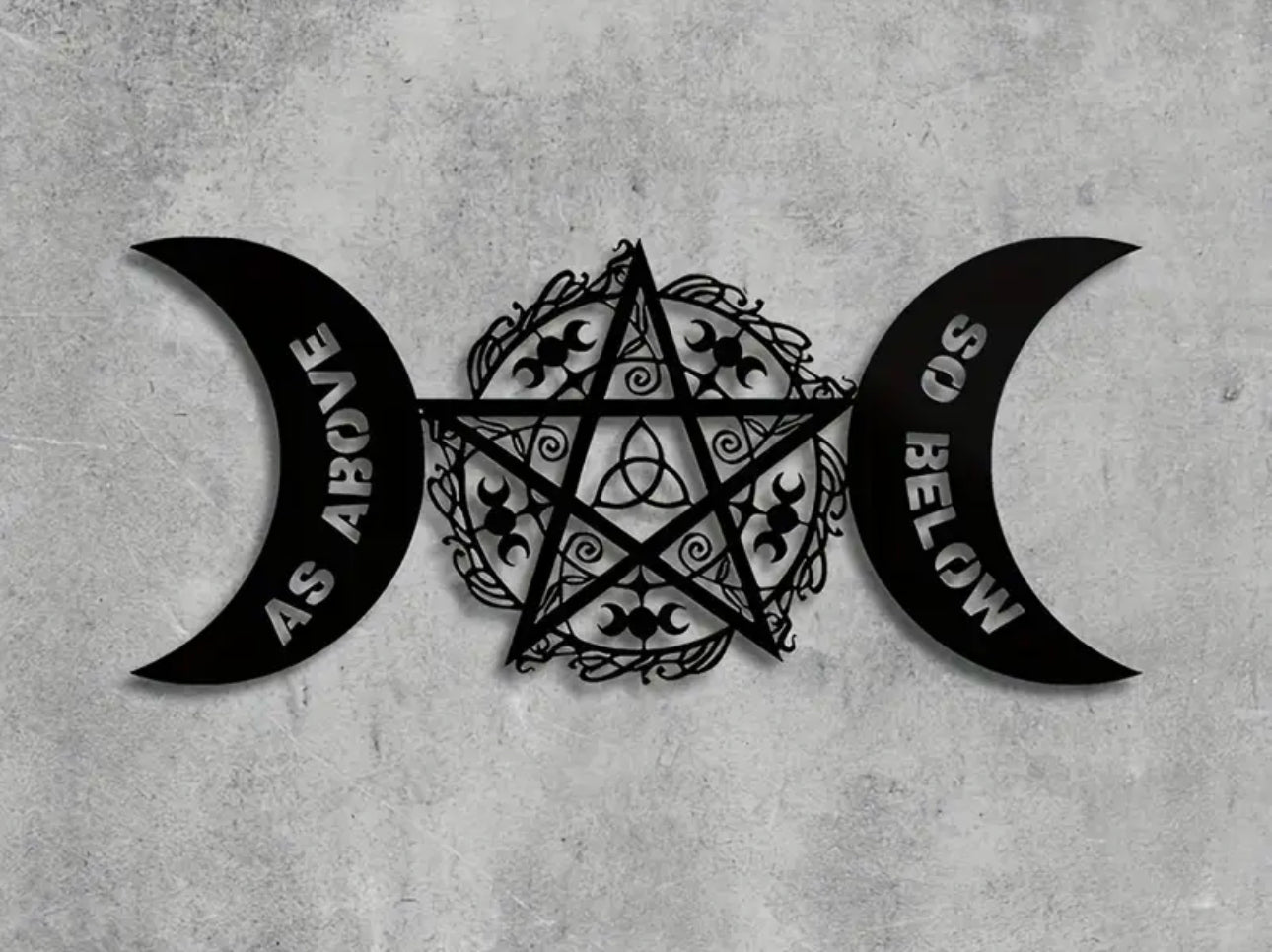 Metal As Above So Below Pentagram Wall Decor