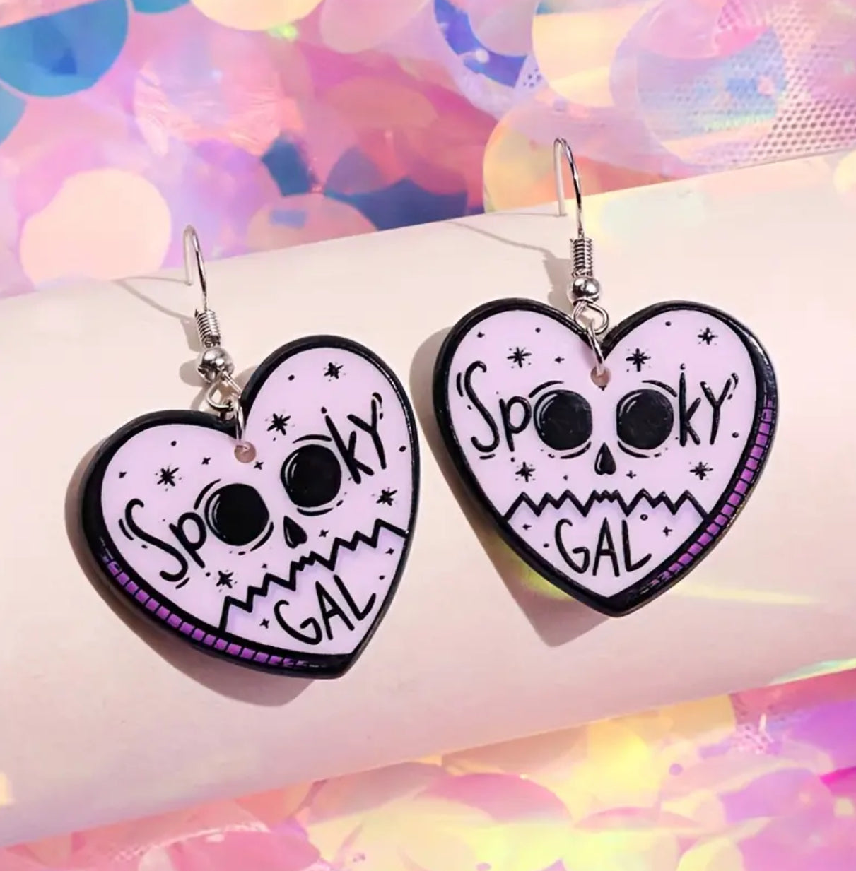 Spooky Gal Heart Earrings