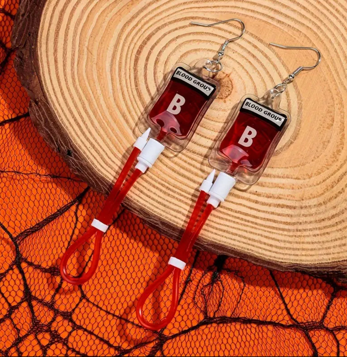 Blood Bag Earrings