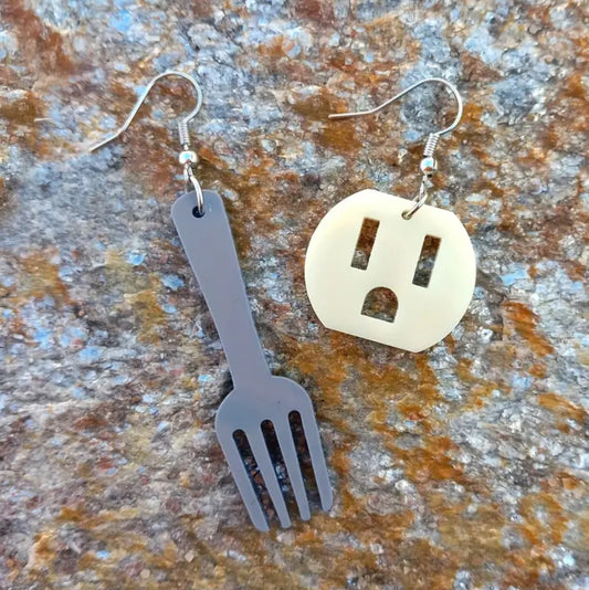 Fork and Outlet Dangle Earrings