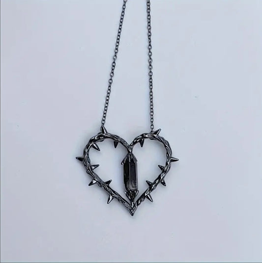 Thorn Heart Crystal Necklace