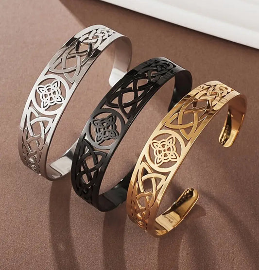 Stainless Steel Celtic Witch Knot Cuffs