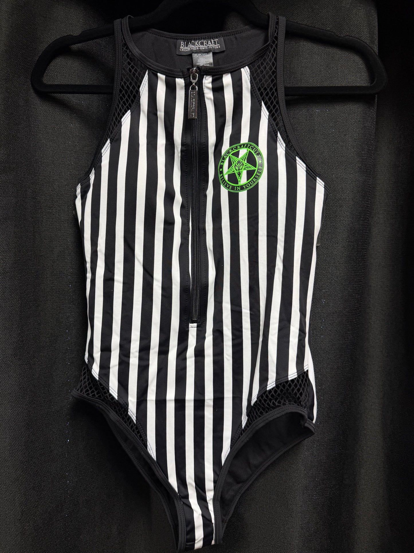 Authentic Blackcraft - Striped SINNER One Piece Swimsuit - Small