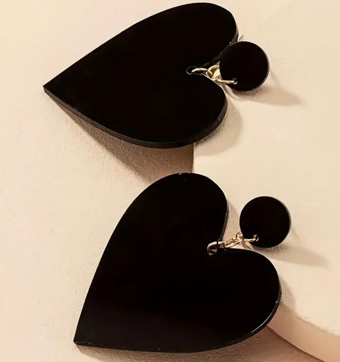 Acrylic Heart Earrings, Stainless Steel Post