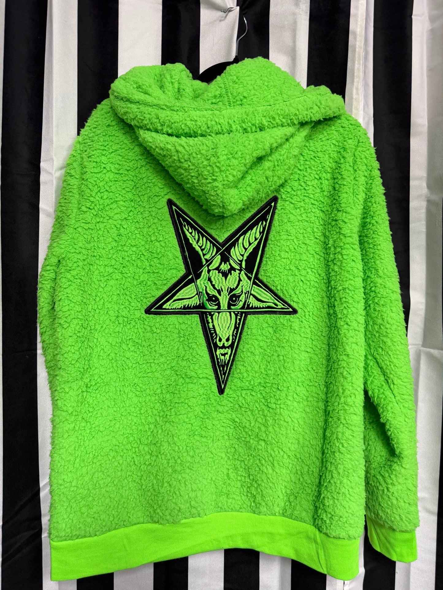 RARE Authentic Blackcraft - Neon Green Fleece Zip-Up Hoodie - Large