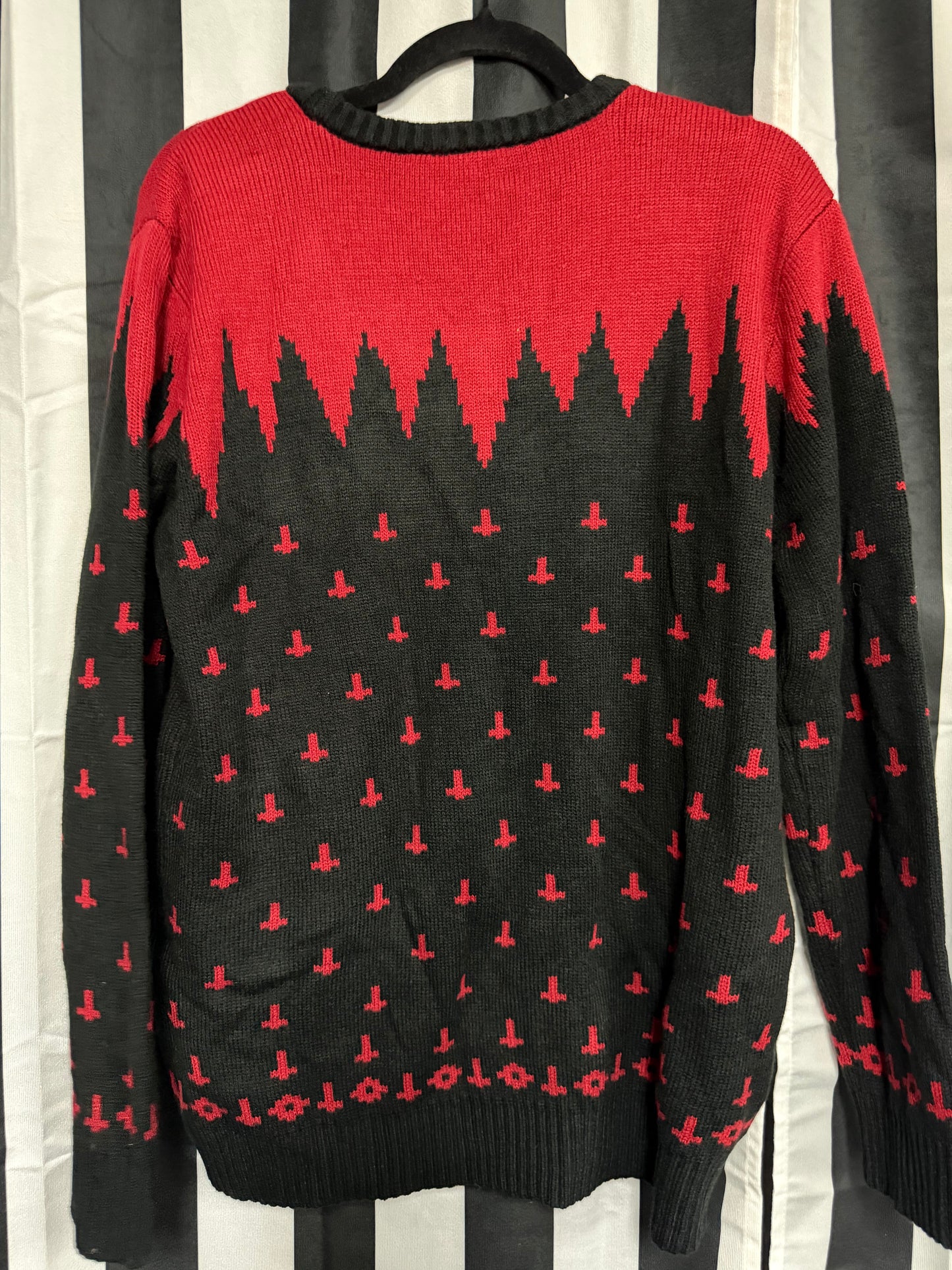 Rare REVERSIBLE Authentic Blackcraft - Baphomet Cross Sweater - Large