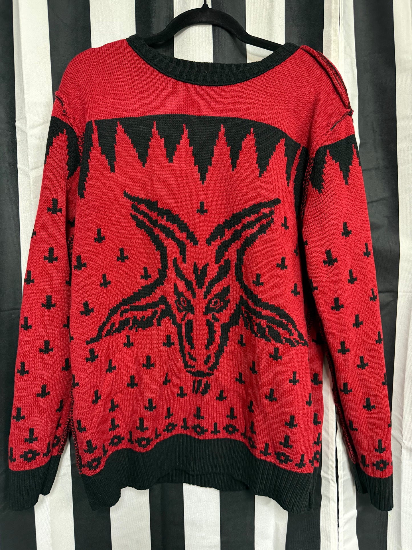 Rare REVERSIBLE Authentic Blackcraft - Baphomet Cross Sweater - Large