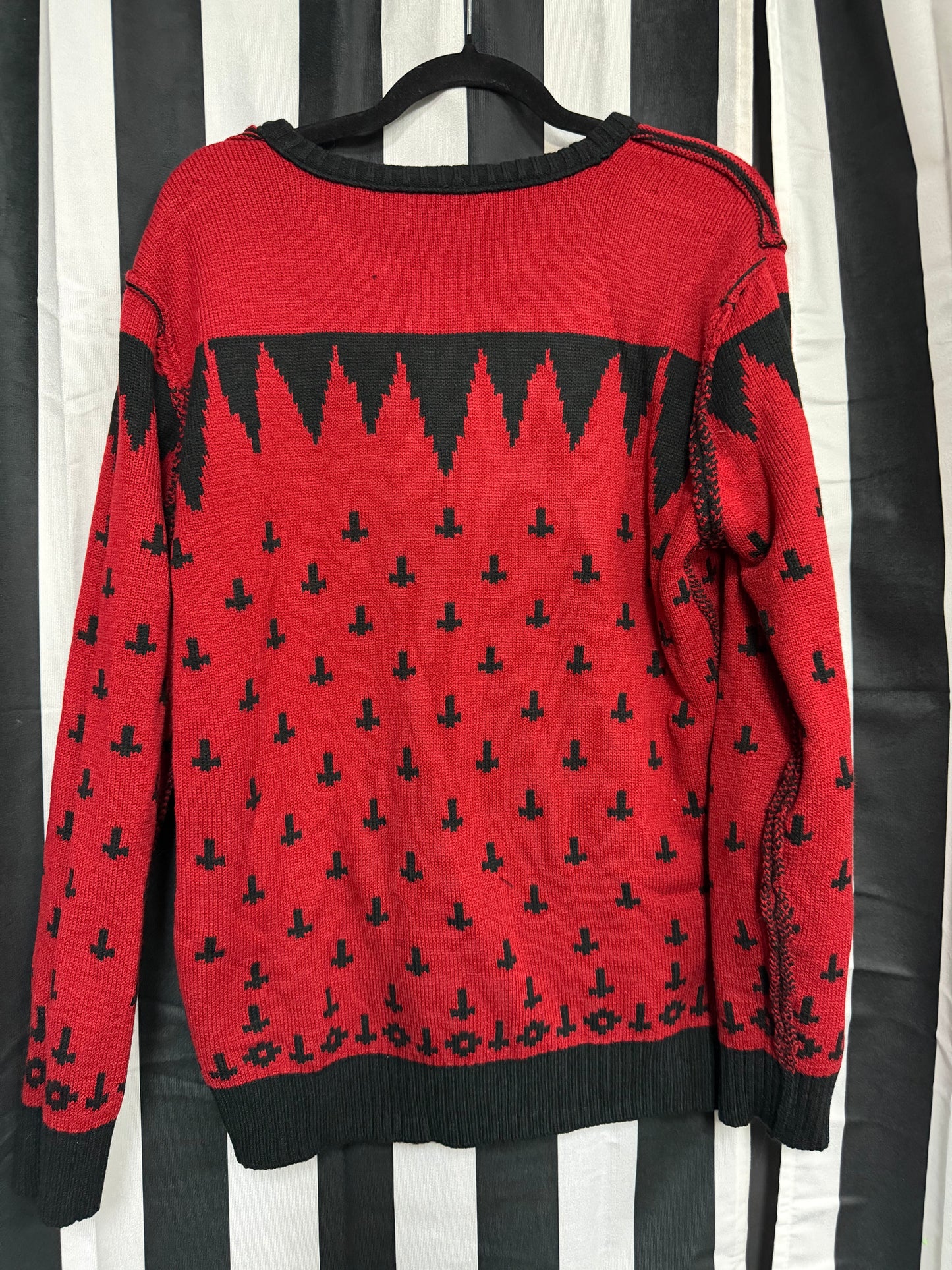 Rare REVERSIBLE Authentic Blackcraft - Baphomet Cross Sweater - Large