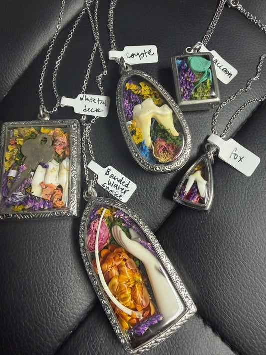 Oddity Reliquary Window-Bone Locket Necklaces