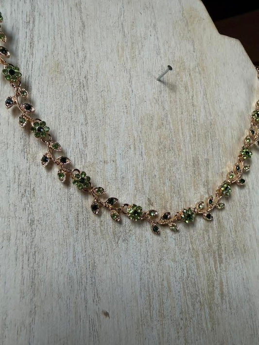 Gold Leaf Necklace/Earrings & Bracelet Set