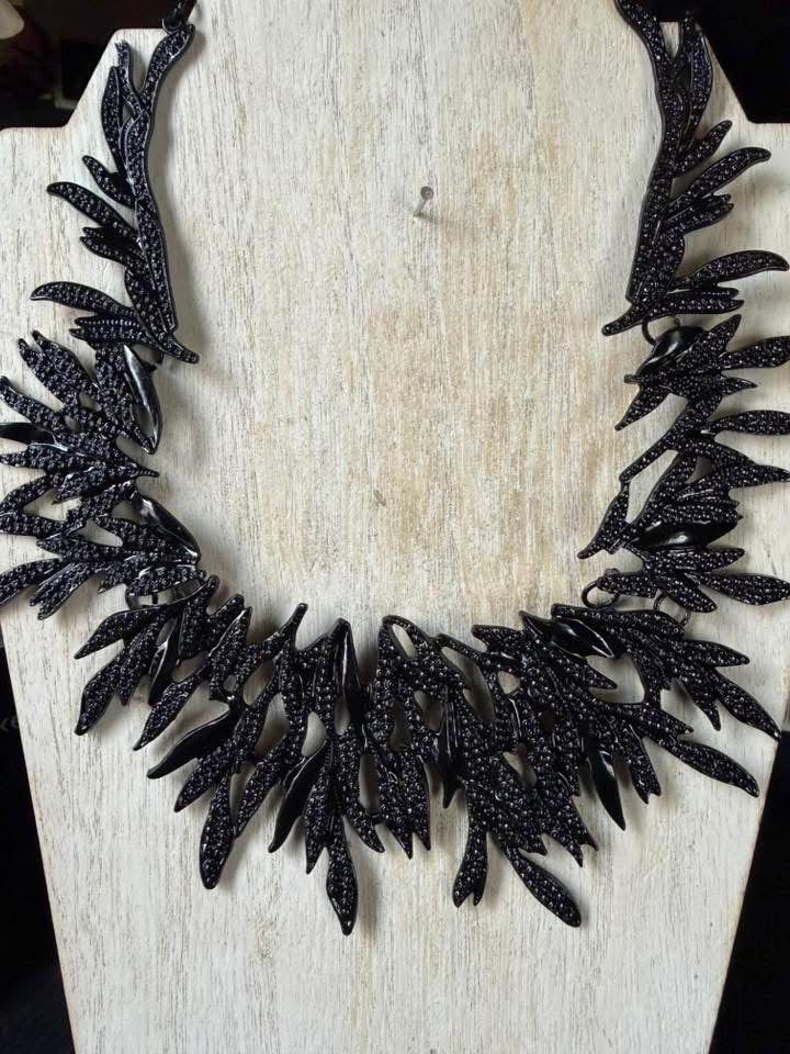Raven Feather Statement Necklace