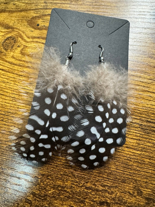 Spotted Feather Earrings