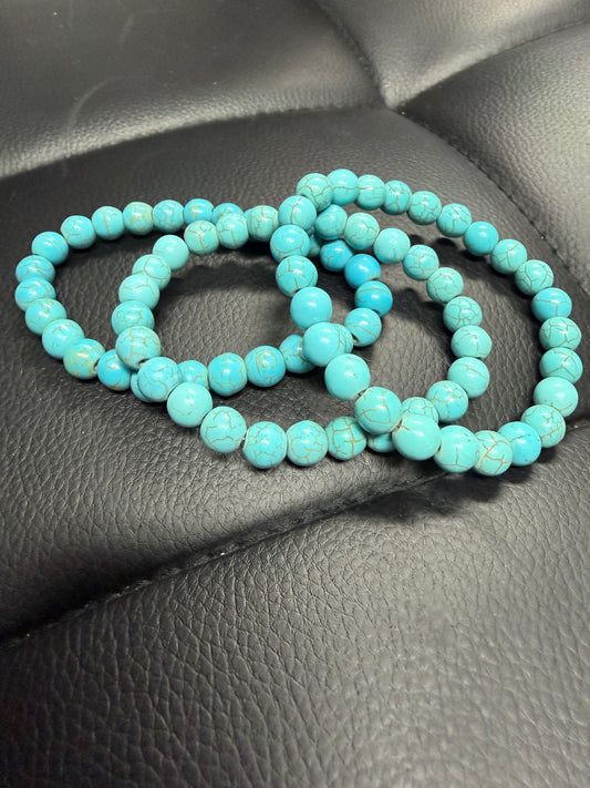 8mm Natural Turquoise Bracelet