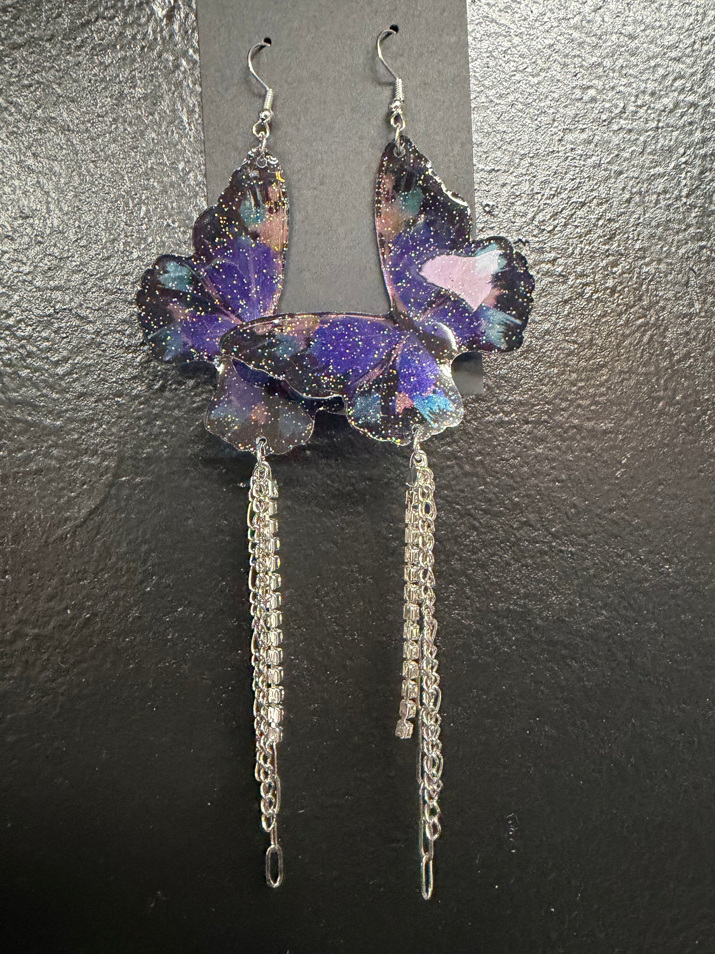 Butterfly Sparkly Dangle Earrings