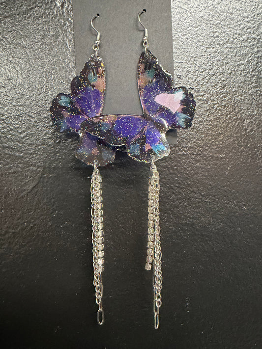 Butterfly Sparkly Dangle Earrings
