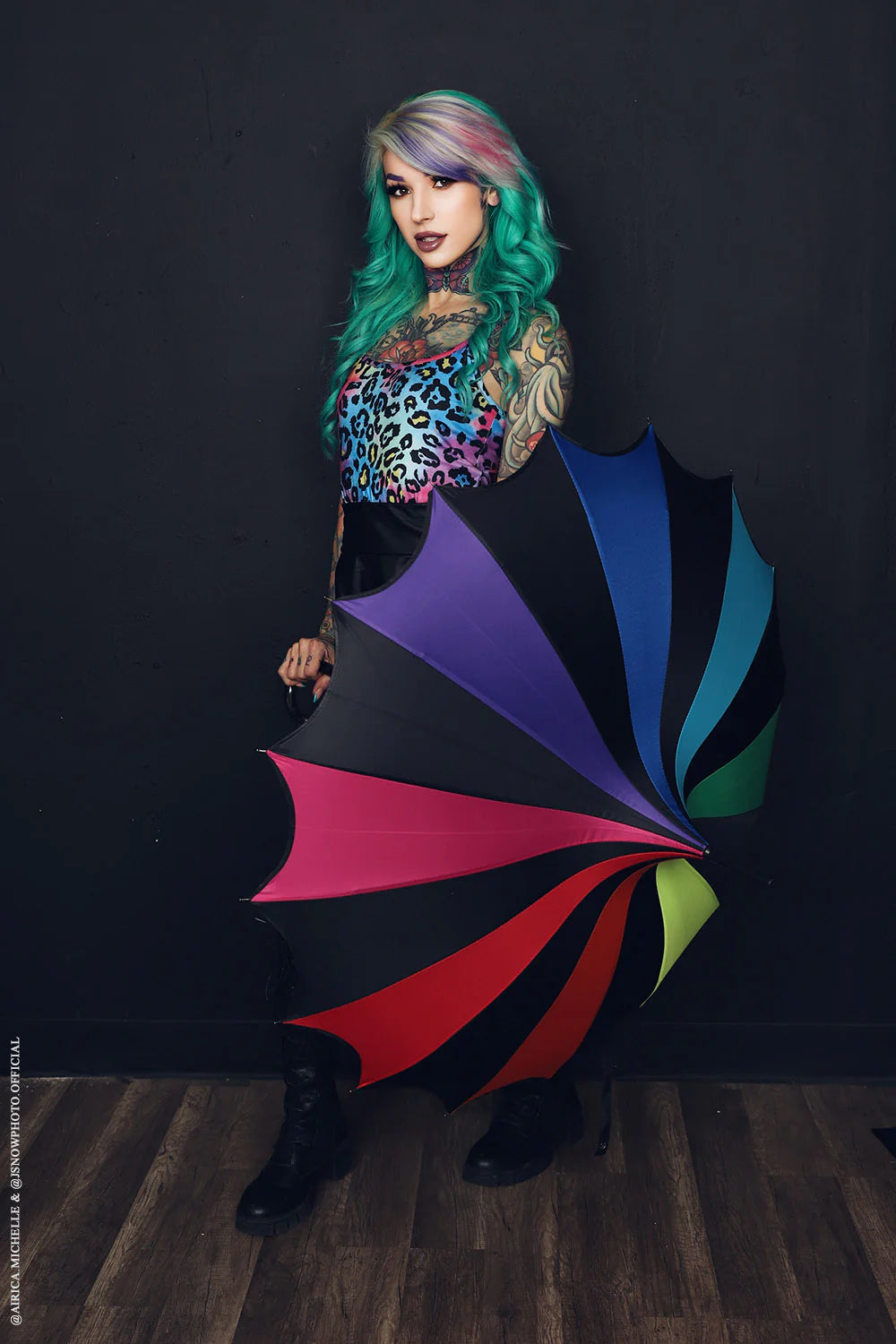 Goth Rainbow Pagoda Umbrella