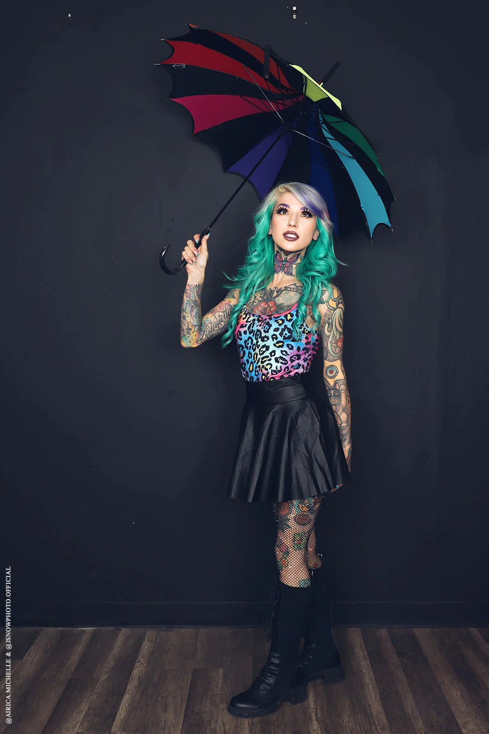 Goth Rainbow Pagoda Umbrella