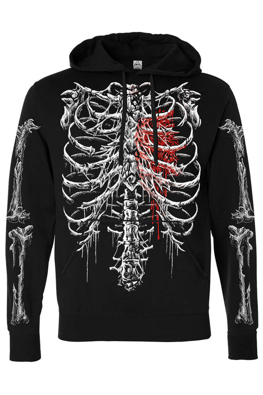 Bleeding Heart Skeleton Hoodie