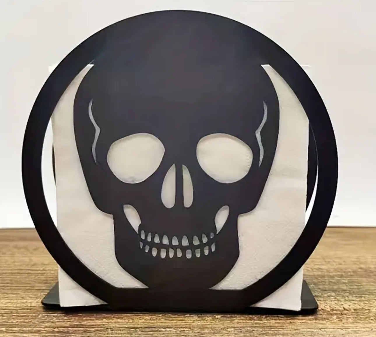 Metal Skull Napkin Holder