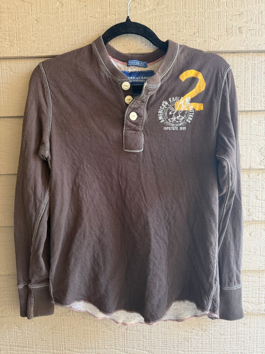 Y2K American Eagle Brown Vintage Fit Long Sleeve- Size XS