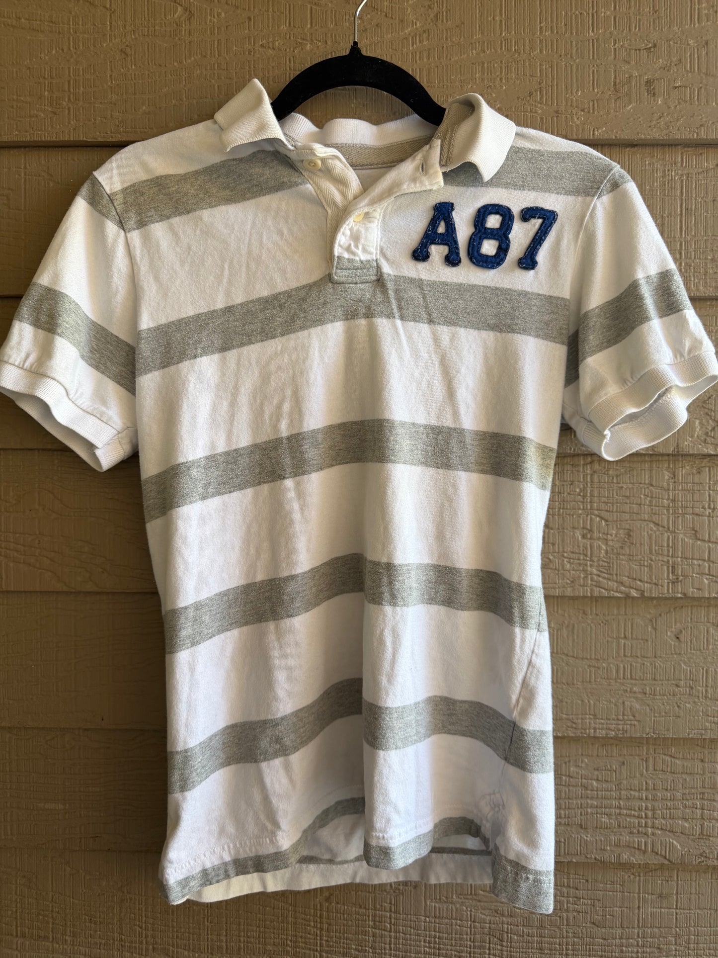 Y2K Aeropostale A87 Grey/White Collared Shirt- Small