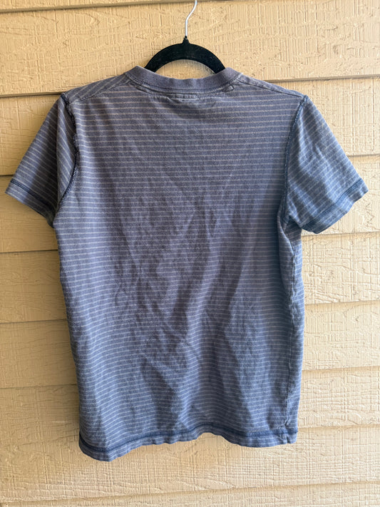 Y2K Hollister Blue/White Striped Shirt- Medium